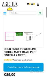 Sistema illuminazioen a Cavo EGLO “Power Line”