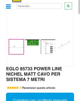 Sistema illuminazioen a Cavo EGLO “Power Line”