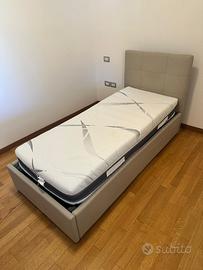 Letto singolo contenitore con materasso