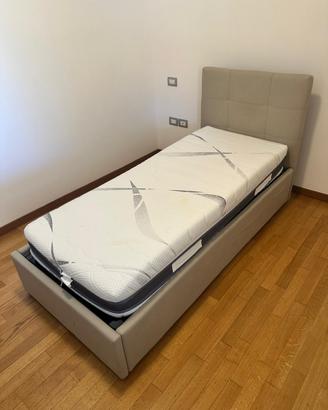 Letto singolo contenitore con materasso