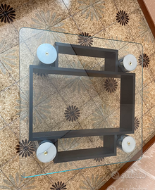 Tavolino quadrato da salotto in vetro