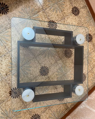Tavolino quadrato da salotto in vetro