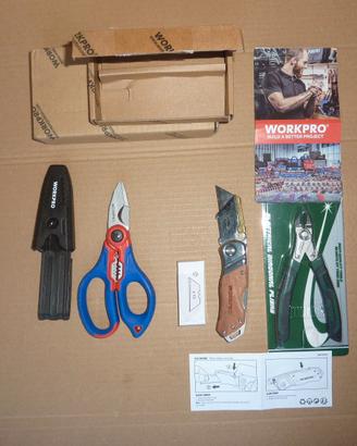 Set Workpro forbice e taglierino legno + tronchese