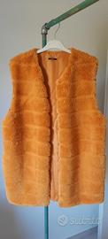 gilet arancione ecopelliccia