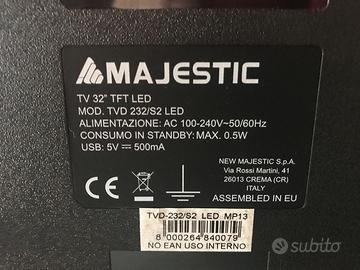 Televisore Tv Led 32" Majestic