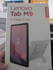 tablet lenovo TAB M9 con clear case e vetrino