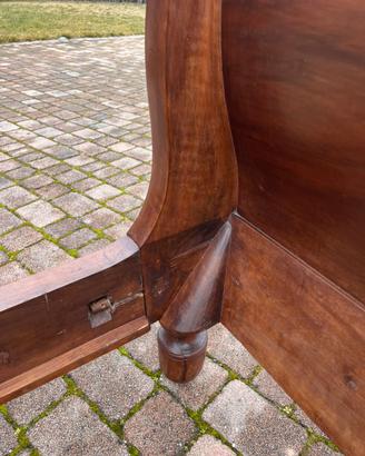 Letto a barca singolo in noce