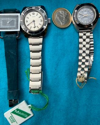 Tre orologi automatici anni 70