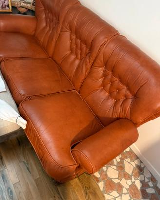 Set divano 3 posti e 1 poltrona vintage
