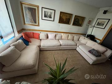 Grande Divano modulare sfoderabile cuscini piuma