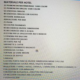 MATERIALE PER CASA E PER HOTEL