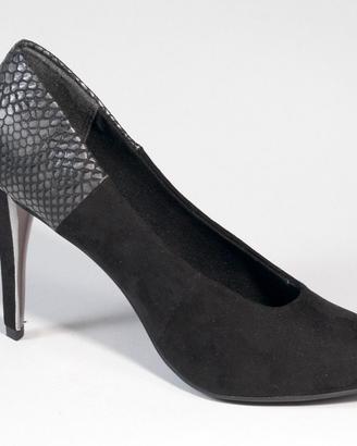 scarpe decolletè velluto nero e argento n 37