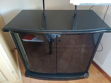 Mobile Porta TV Munari in vetro fumé e nero lucido