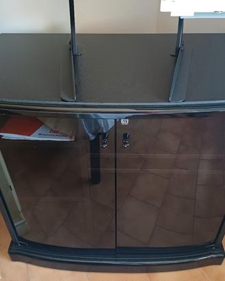 Mobile Porta TV Munari in vetro fumé e nero lucido