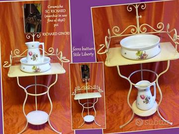 ANTICO LAVABO CON CERAMICHE Richard Ginori