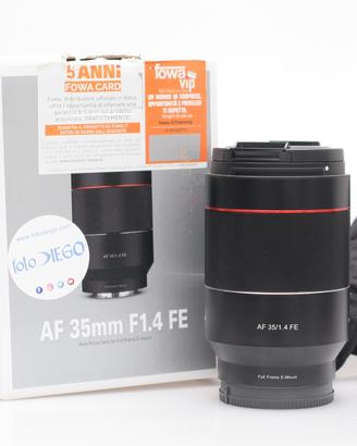 Obiettivo samyang af 35 mm f/1.4. sony e. ex demo