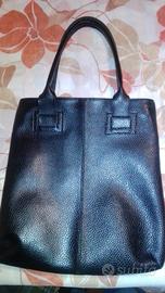 Borsa in vera pelle nera