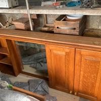 Mobiletto specchiera bagno legno massello