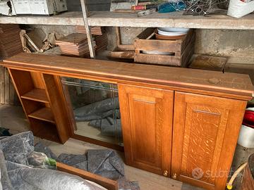 Mobiletto specchiera bagno legno massello