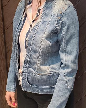 Giacca blazer giubbino jeans donna, taglia L