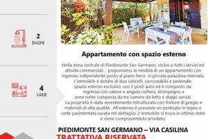 Appartamento con 3 camere, 2 bagni+spazio esterno