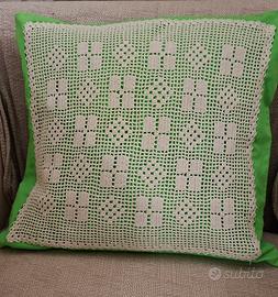federa x cuscino 40x40 con inserto all uncinetto