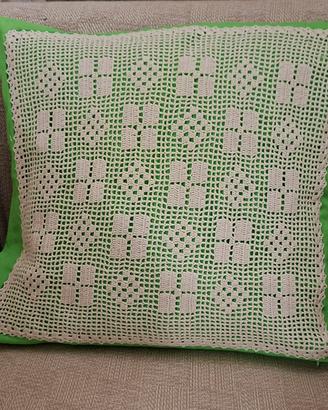 federa x cuscino 40x40 con inserto all uncinetto