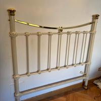 Testiera letto in ferro battuto e ottone vintage