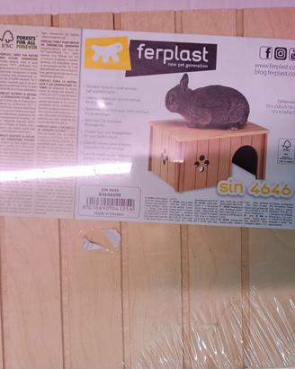 tana per conigli nani in legno Ferplast SIN4646