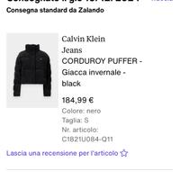 Giubbotto bomber Calvin Klein Originale