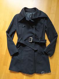 Cappotto nero taglia L, foderato in raso