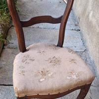 2 sedie fine 800 stile luigi Filippo telaio noce