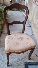 2 sedie fine 800 stile luigi Filippo telaio noce