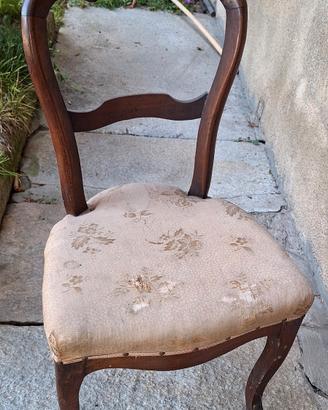 2 sedie fine 800 stile luigi Filippo telaio noce