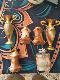 Set 9 pezzi in onice e metallo dorato