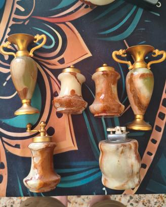 Set 9 pezzi in onice e metallo dorato
