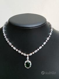 Collana tennis in argento con pendente!¡