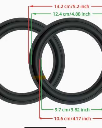 Guarnizioni gomma altoparlanti da cm 13,2/9,7