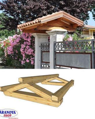 Copertura in legno per entrata pedonale