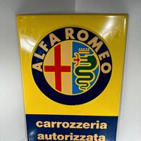 Cartello targa insegna ALFA ROMEO CARROZZERIA AUTO