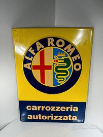 Cartello targa insegna ALFA ROMEO CARROZZERIA AUTO