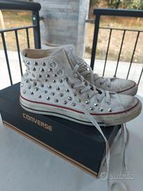 converse all stars bianche borchiate tg 42