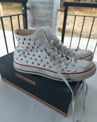 converse all stars bianche borchiate tg 42