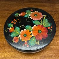 Scatola legno vintage dipinta a mano