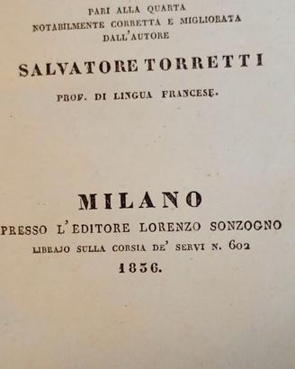 Libro antico 1834