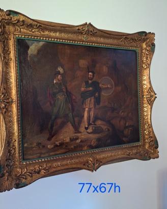 Antico dipinto olio su tela.