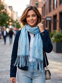 Sciarpina leggera azzurra