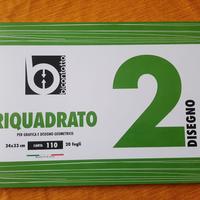 20 fogli lisci riquadrati 24x33