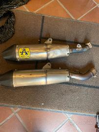 Doppio scarico arrow crf450 in carbonio e titanio