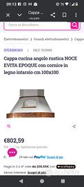 cappa angolare modello rustico 